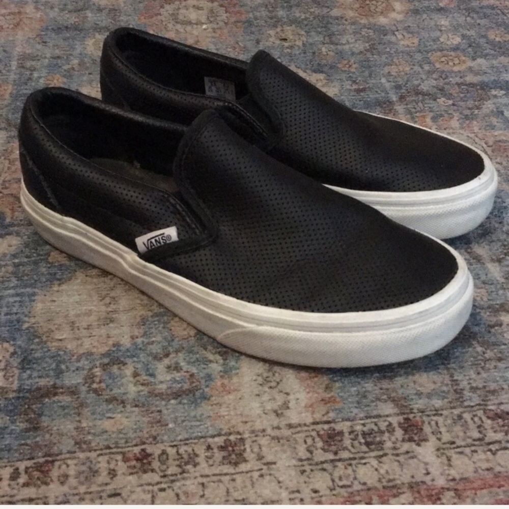 Black leather Vans